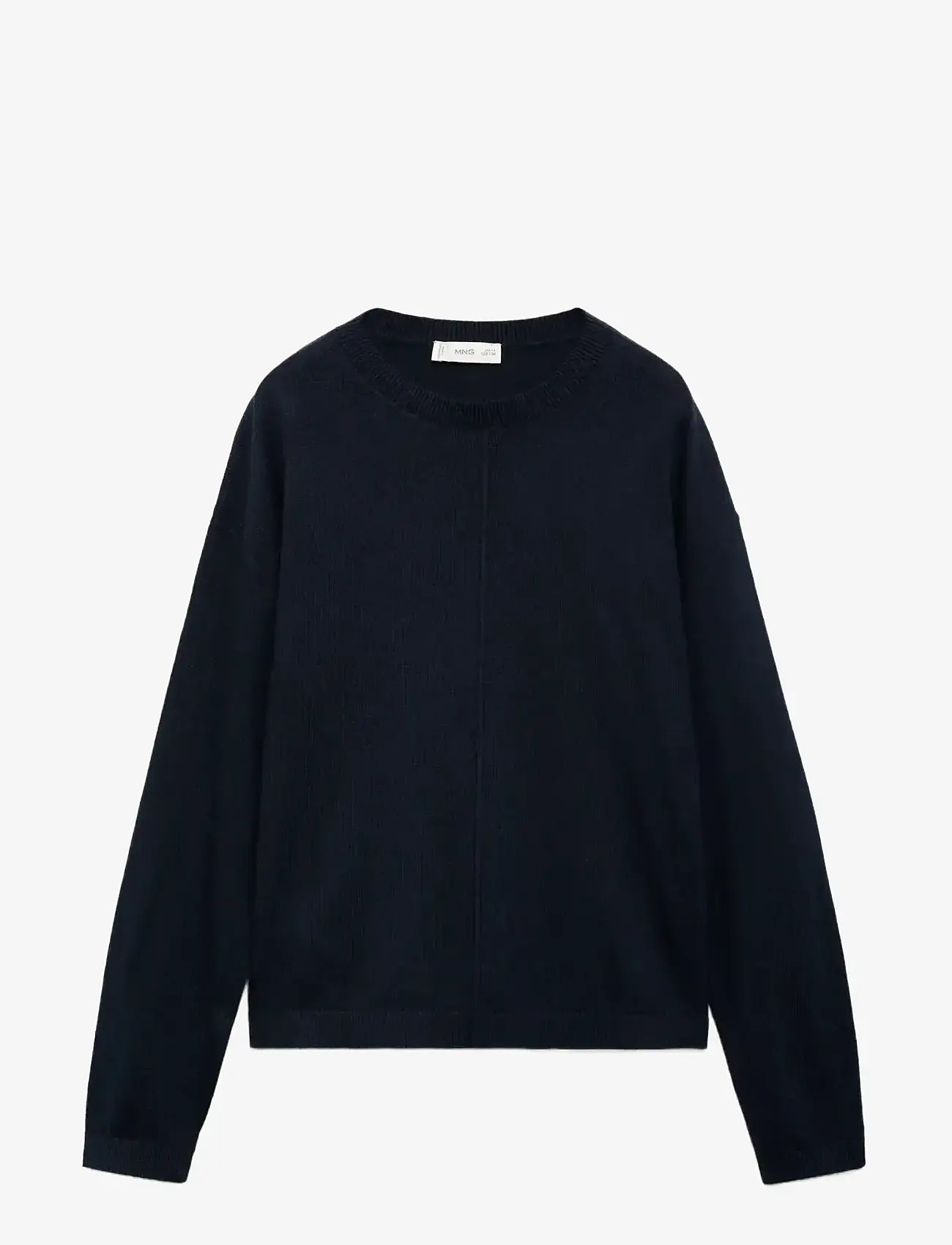 Mango - Decorative seams cotton sweater - trøjer - navy - 1