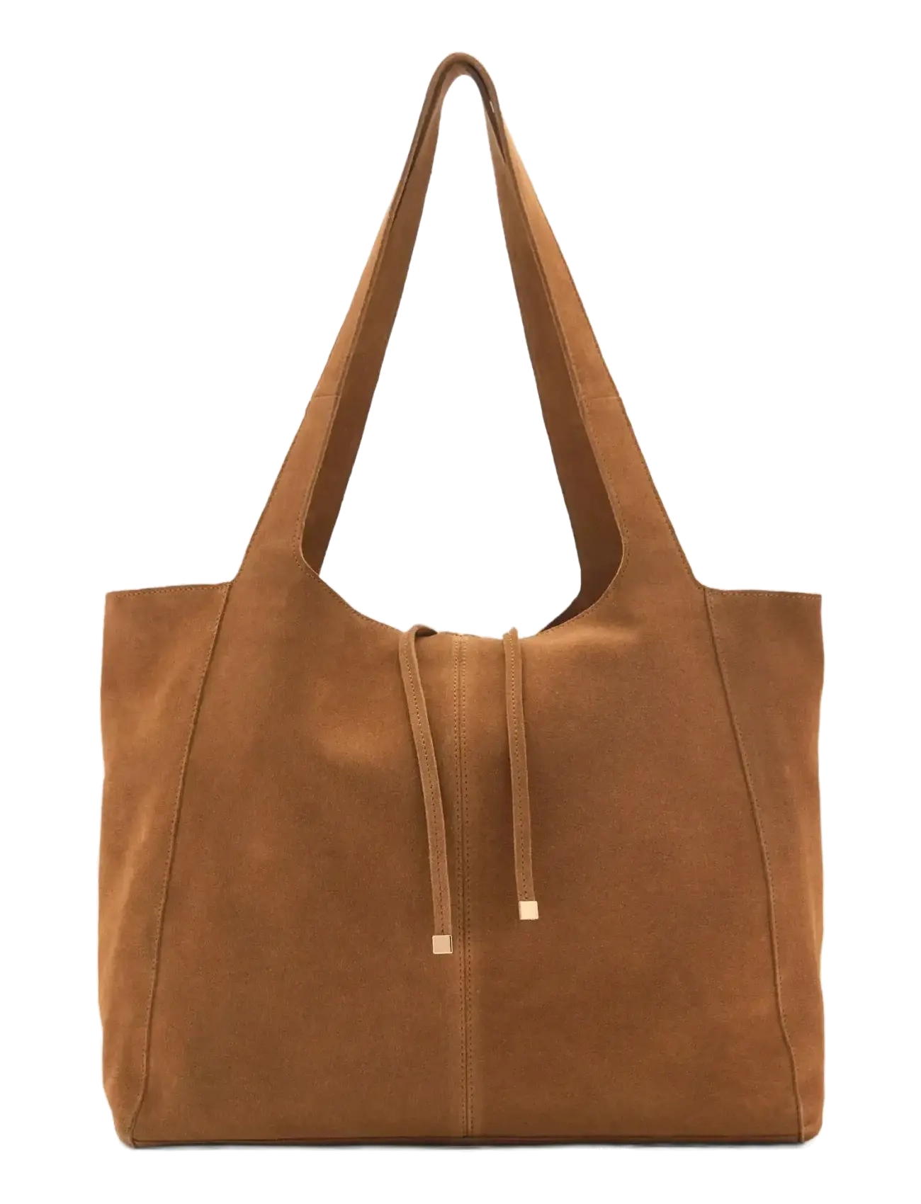 Suede shopper bag - MEDIUM BROWN