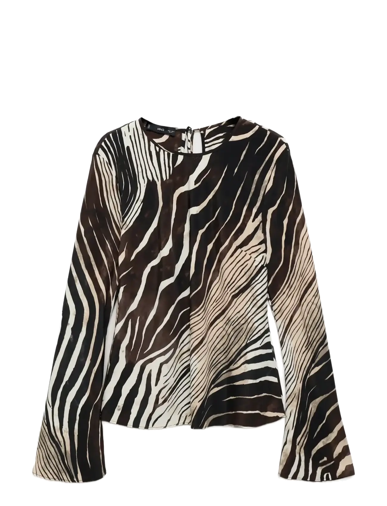 MANGO Zebra Print Bluse Schwarz - XS - Damen