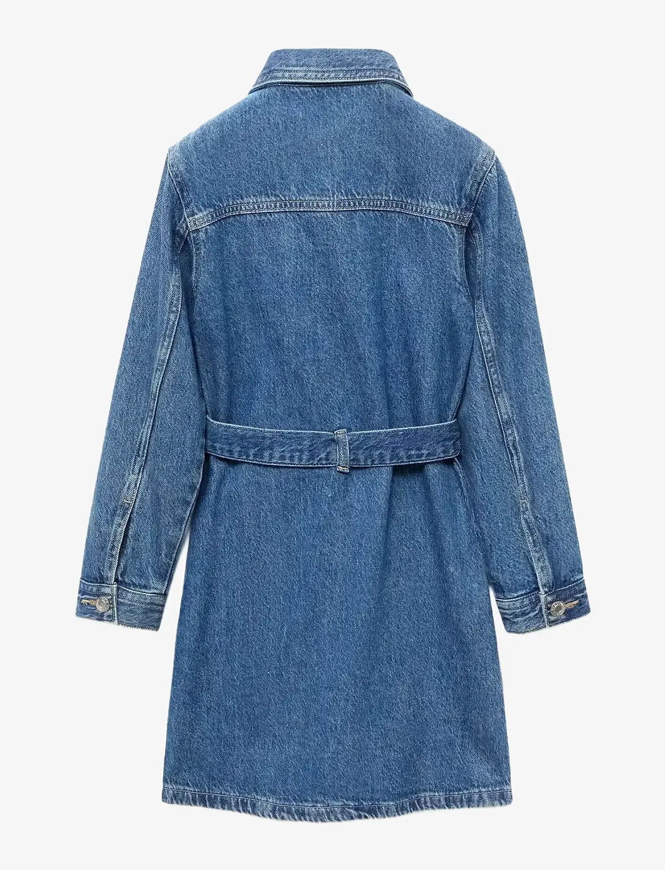 Mango - Short denim dress - långärmade vardagsklänningar - open blue - 2