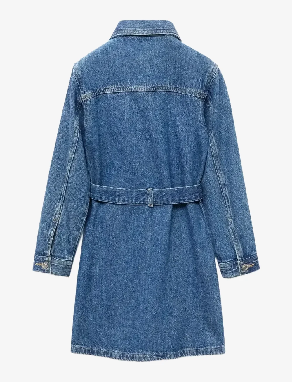 Mango - Short denim dress - langärmelige freizeitkleider - open blue - 2