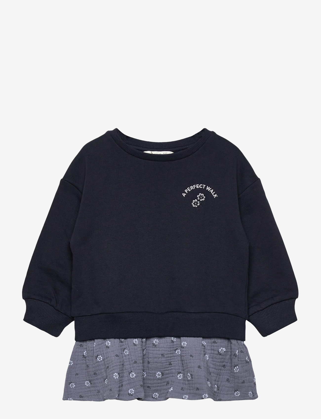 Mango - Floral sweatshirt dress - langærmede hverdagskjoler - navy - 0