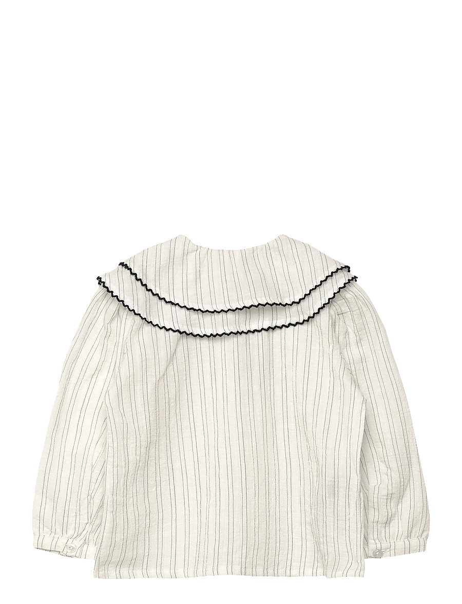 Mango - Striped blouse with Peter Pan collar - blusar & tunikor - white - 1