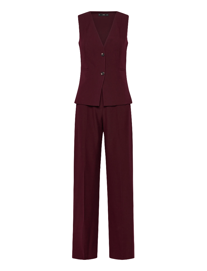 Mango - Long suit-style jumpsuit - dark red - 1