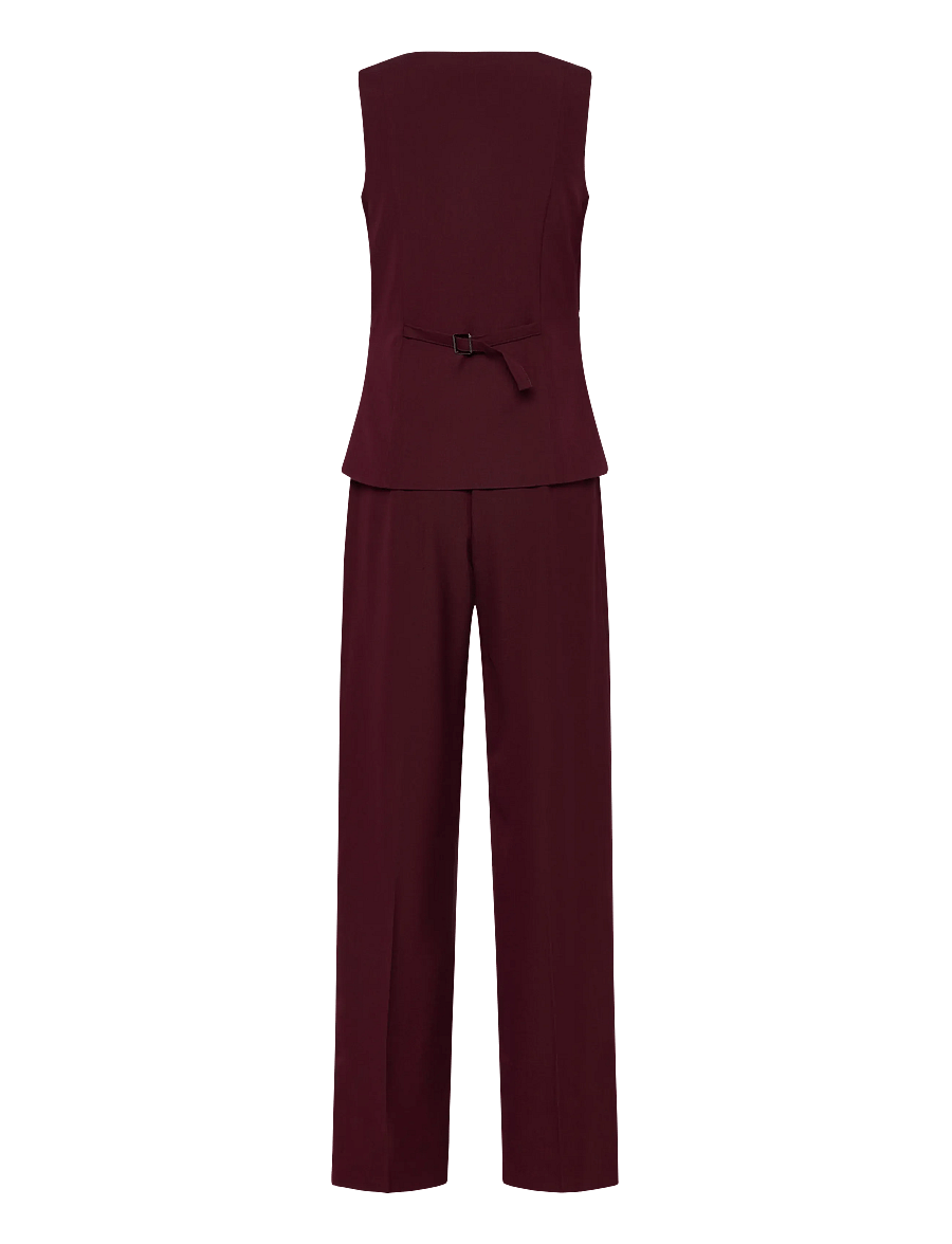 Mango - Long suit-style jumpsuit - dark red - 2