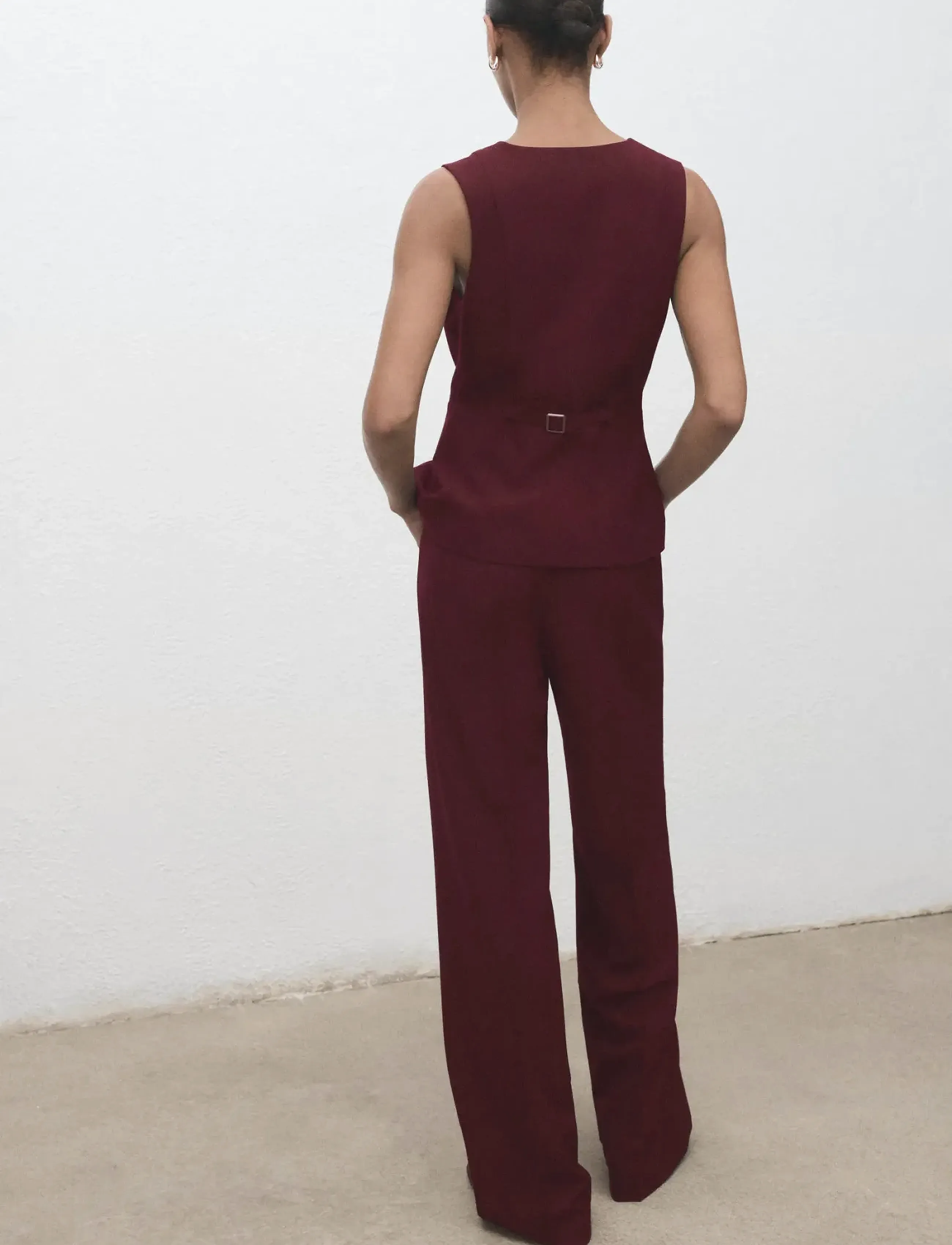 Mango - Long suit-style jumpsuit - buksedragter - dark red - 3