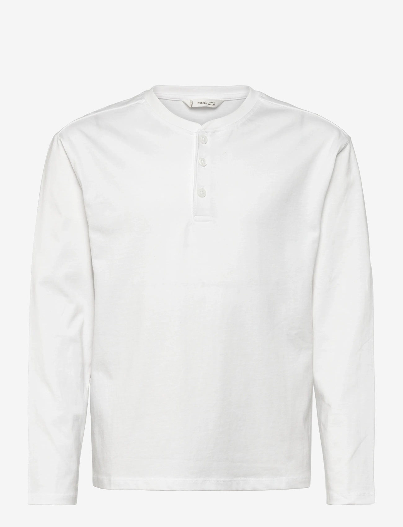 Mango - Buttoned cotton T-shirt - toppar & t-shirts - natural white - 0