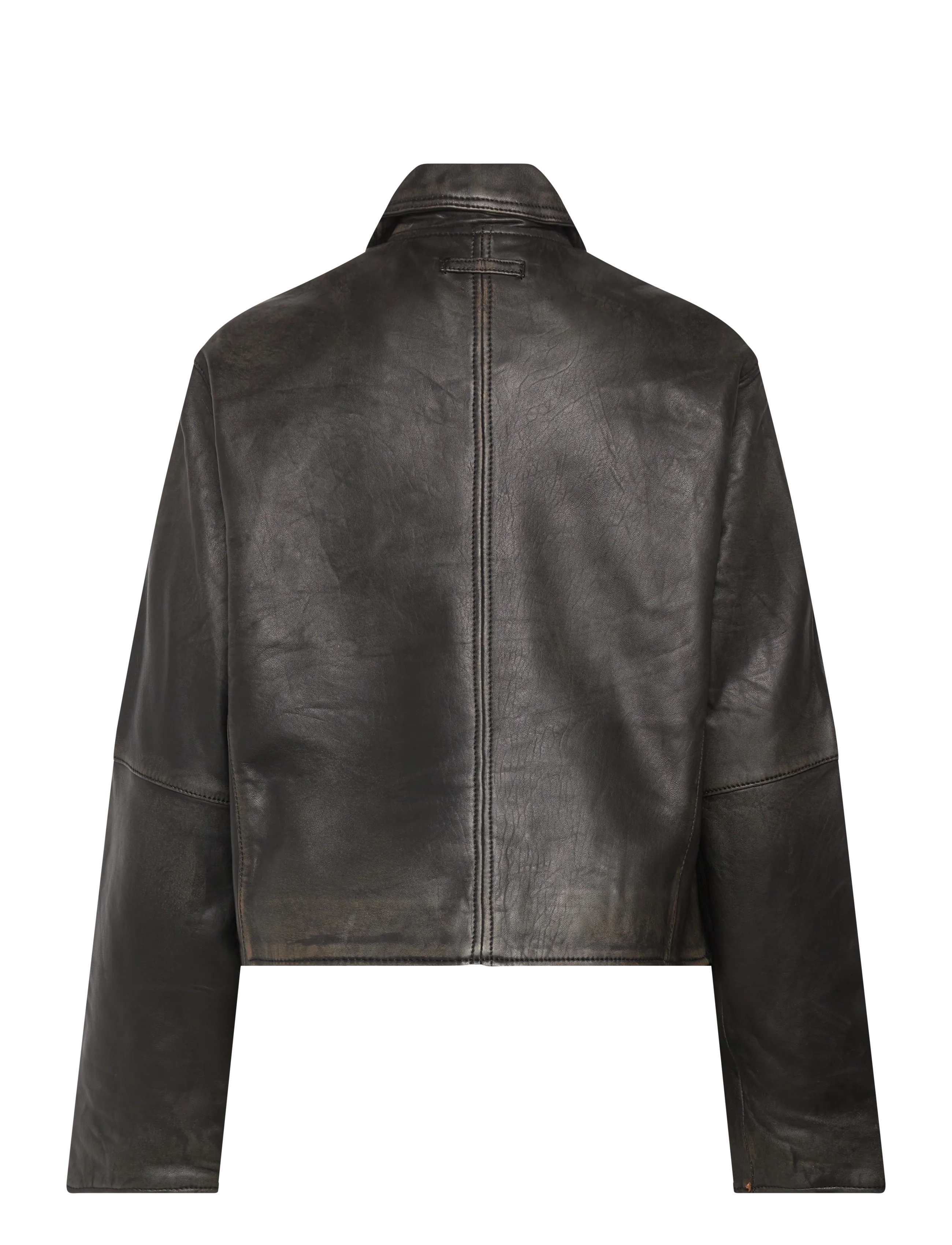 Mango - Lapels leather jacket - black - 2