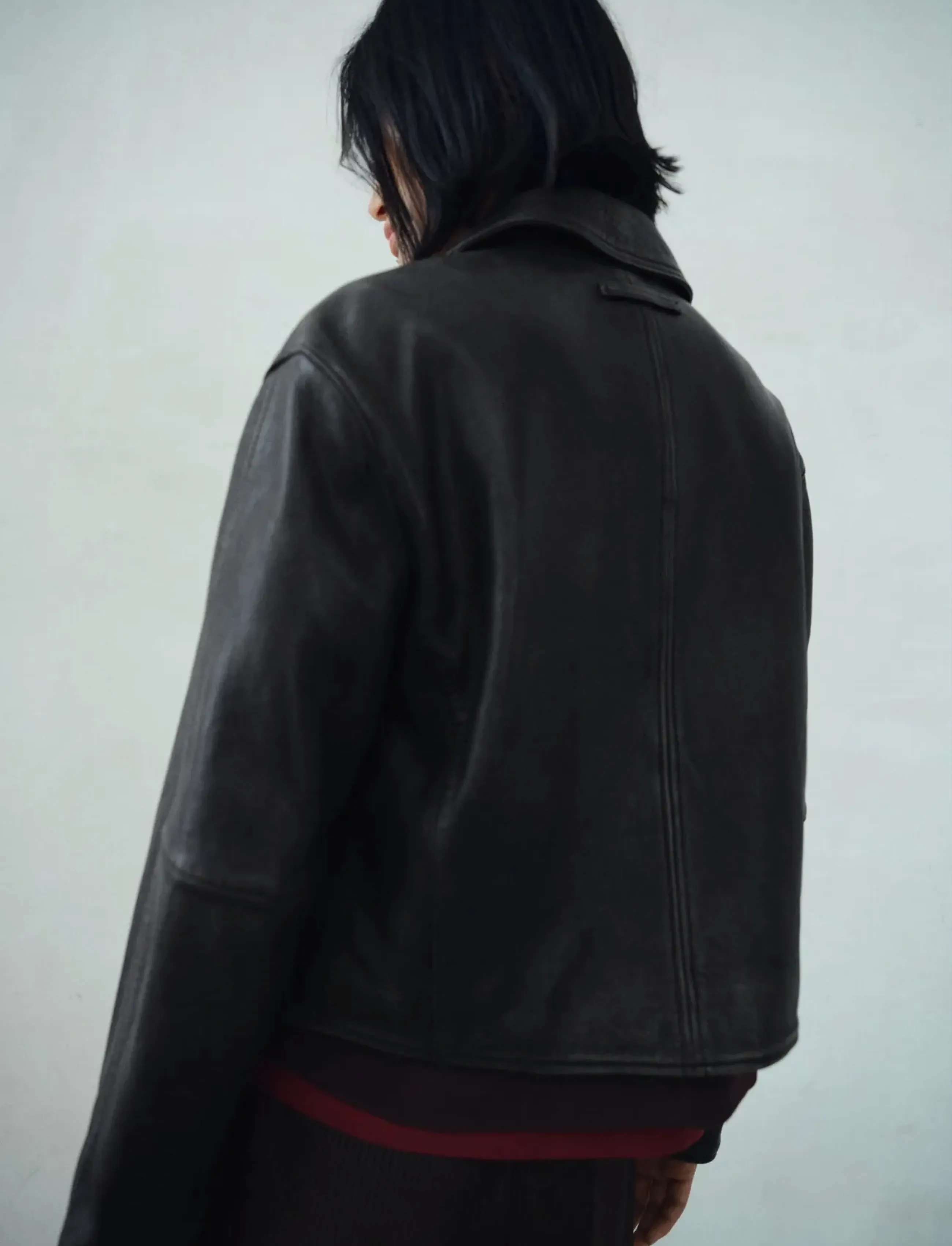 Mango - Lapels leather jacket - black - 3