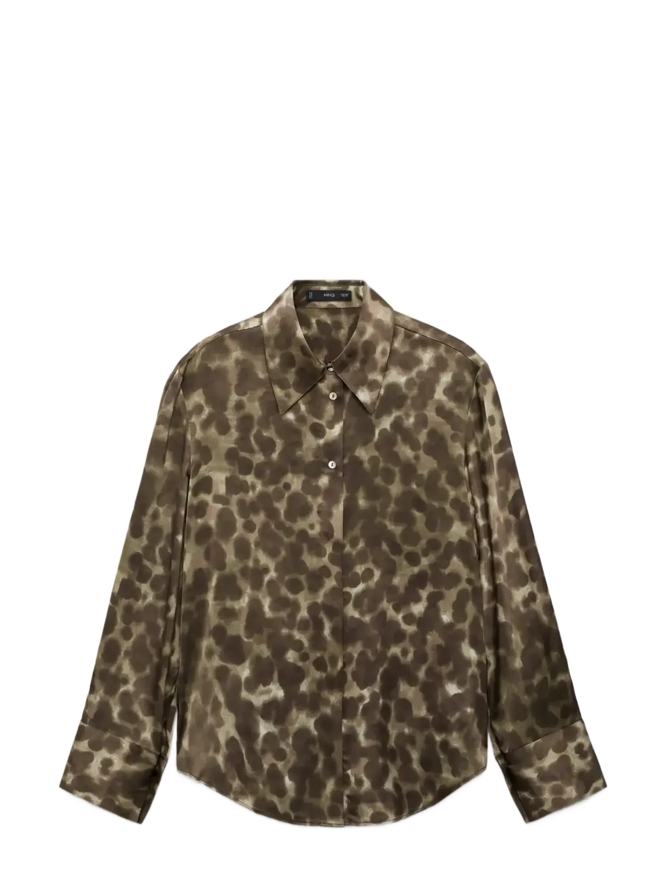 Mango Satin print shirt - Kolleksjoner - BROWN / brown