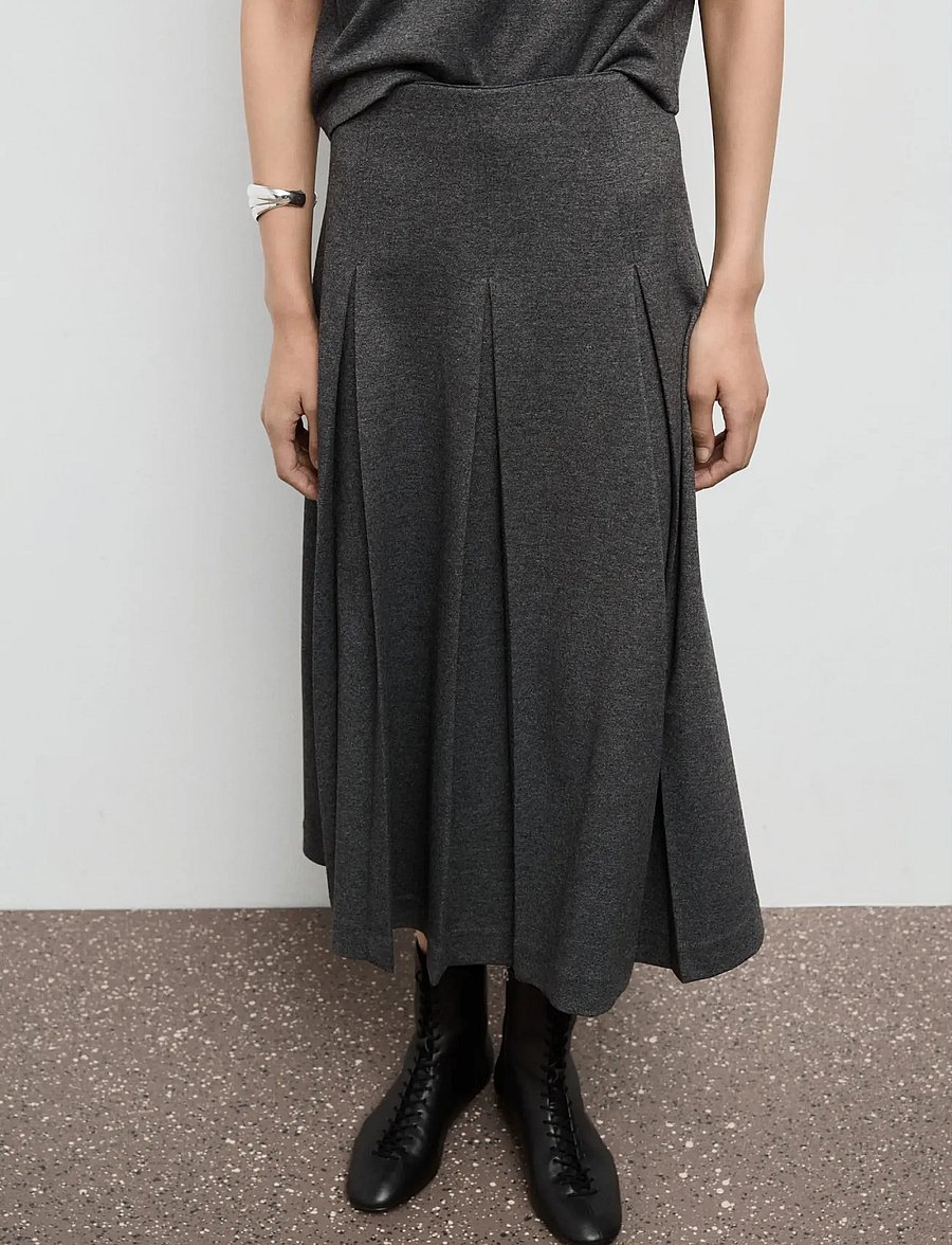 Mango - Pleated A-line skirt - plisserede nederdele - grey - 0