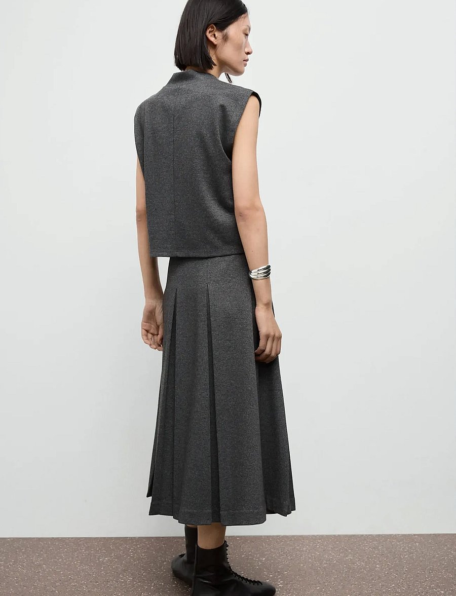Mango - Pleated A-line skirt - plisserede nederdele - grey - 3
