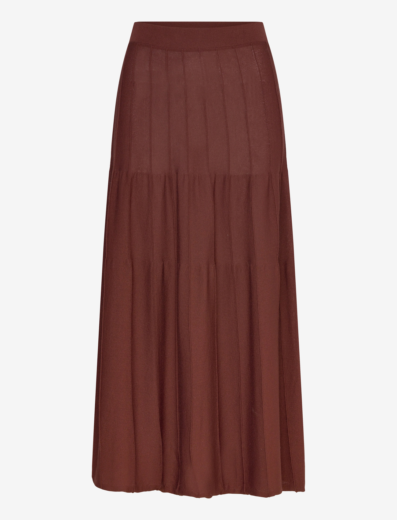 Mango - Knitted long skirt with seam detail - strickröcke - brown - 0