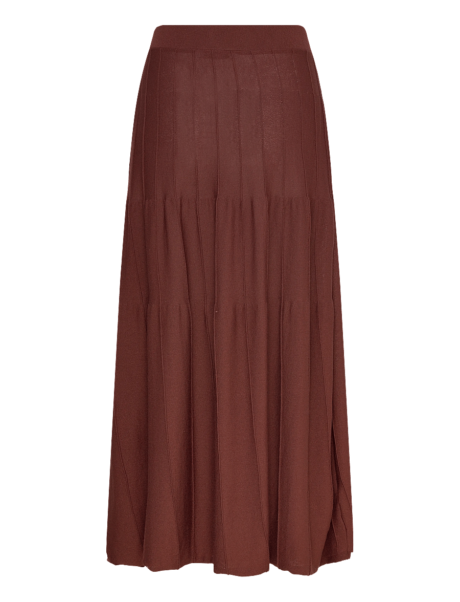 Mango - Knitted long skirt with seam detail - strikkede nederdele - brown - 2