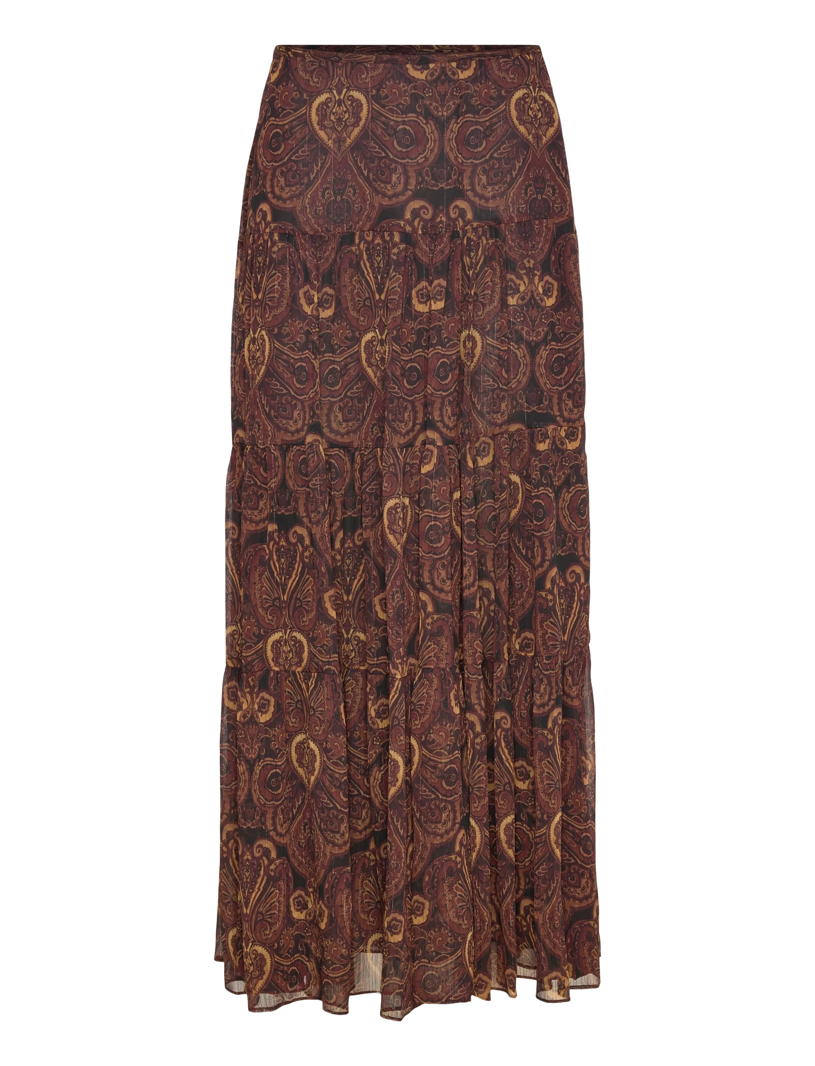A-line skirt with paisley print - BROWN