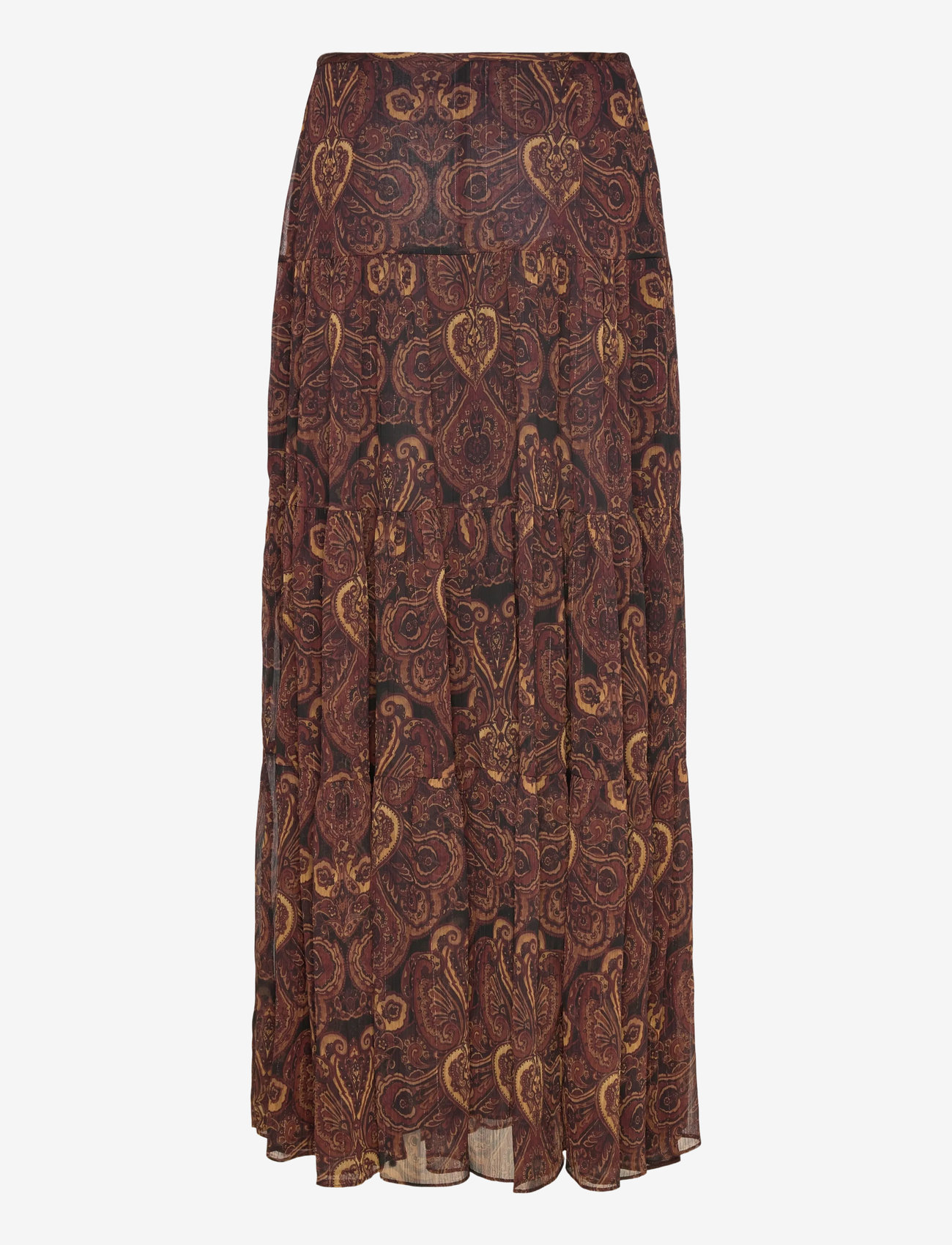 Mango - A-line skirt with paisley print - maxi röcke - brown - 1