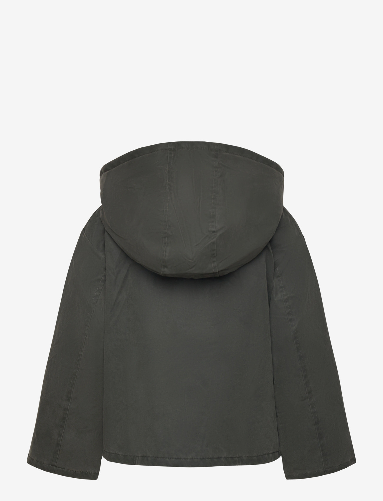 Mango - Waxed-effect jacket with hood - overtøj - beige - khaki - 1