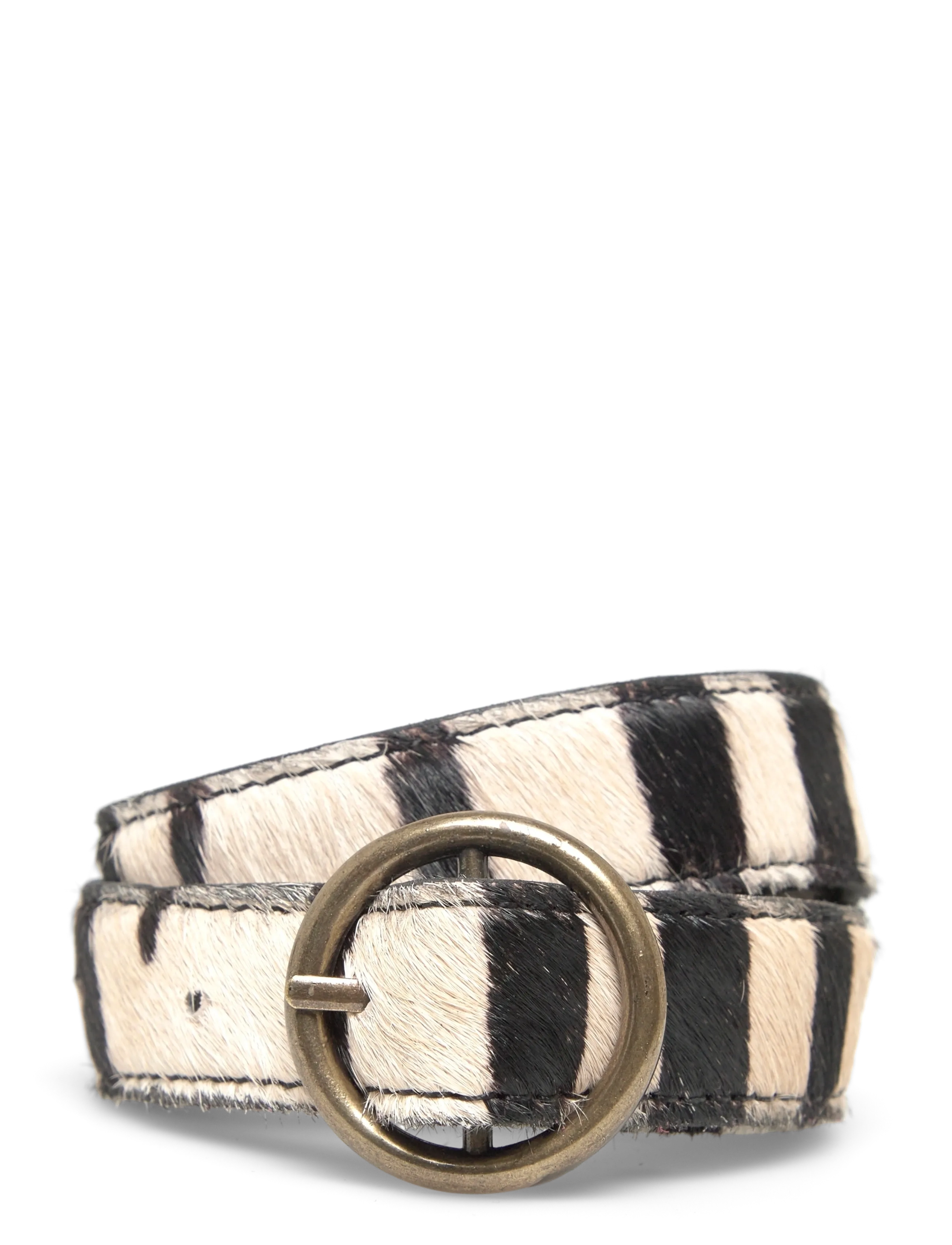 Animal print leather belt - LT PASTEL BROWN