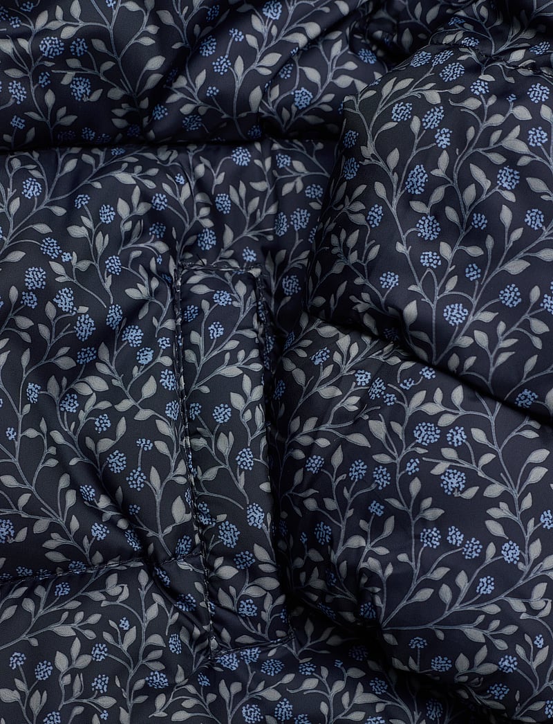 Mango - Long padded floral anorak - vinterjackor - navy - 3