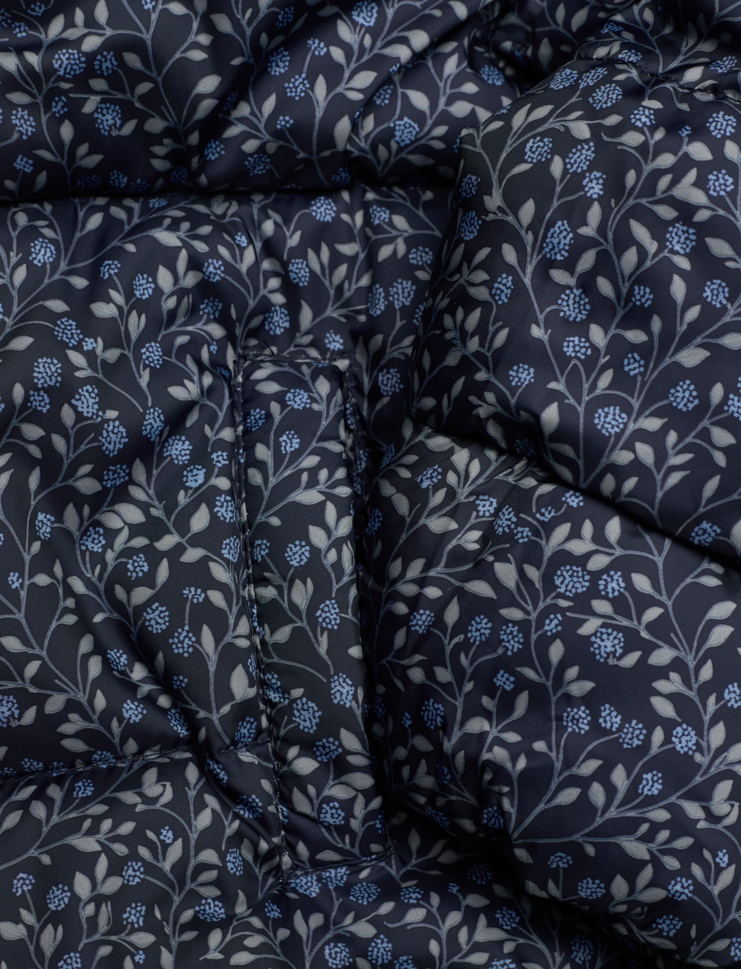 Mango - Long padded floral anorak - outerwear - navy - 3