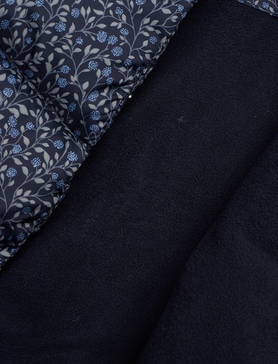 Mango - Long padded floral anorak - vinterjackor - navy - 4