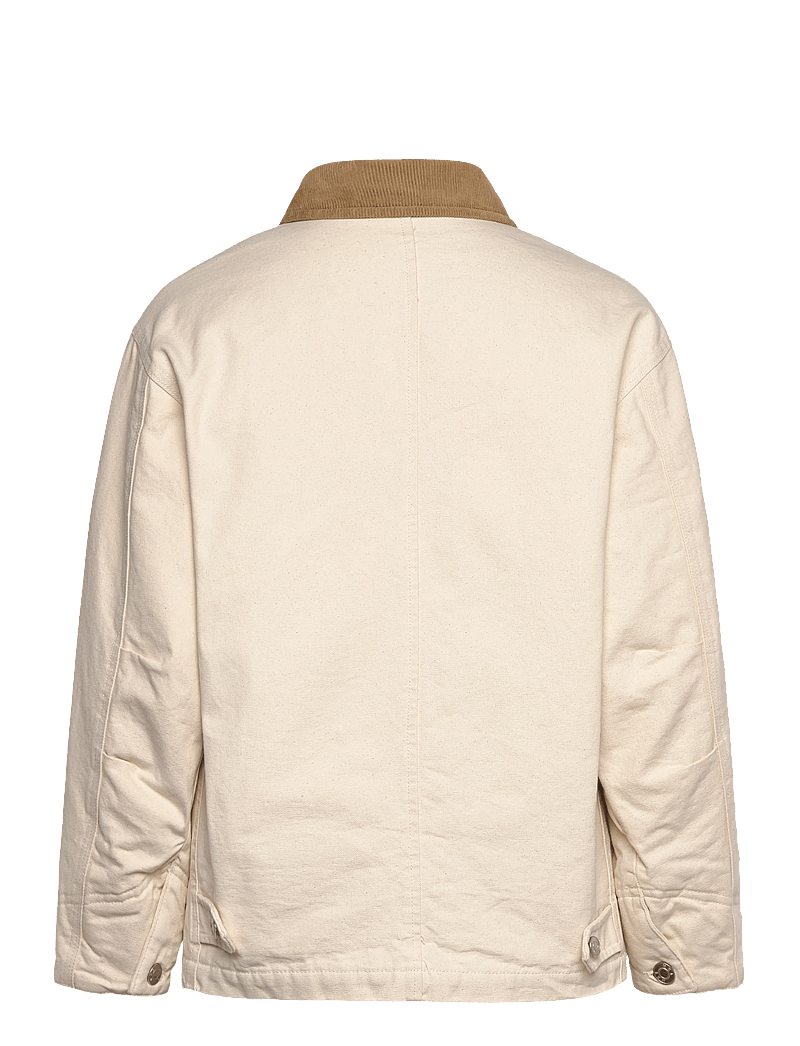 Mango - Denim parka with corduroy collar - parkas - light beige - 2