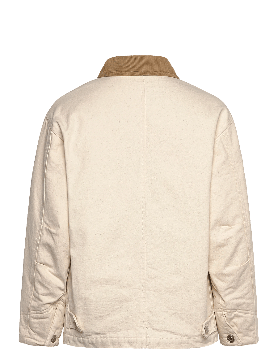 Mango - Denim parka with corduroy collar - parkas - light beige - 2