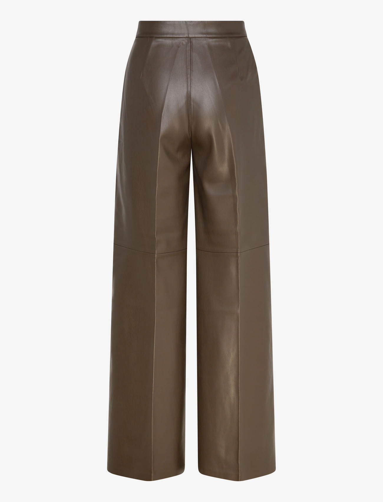 Mango - Wide leg faux-leather trousers - bukser med brede ben - beige - khaki - 2