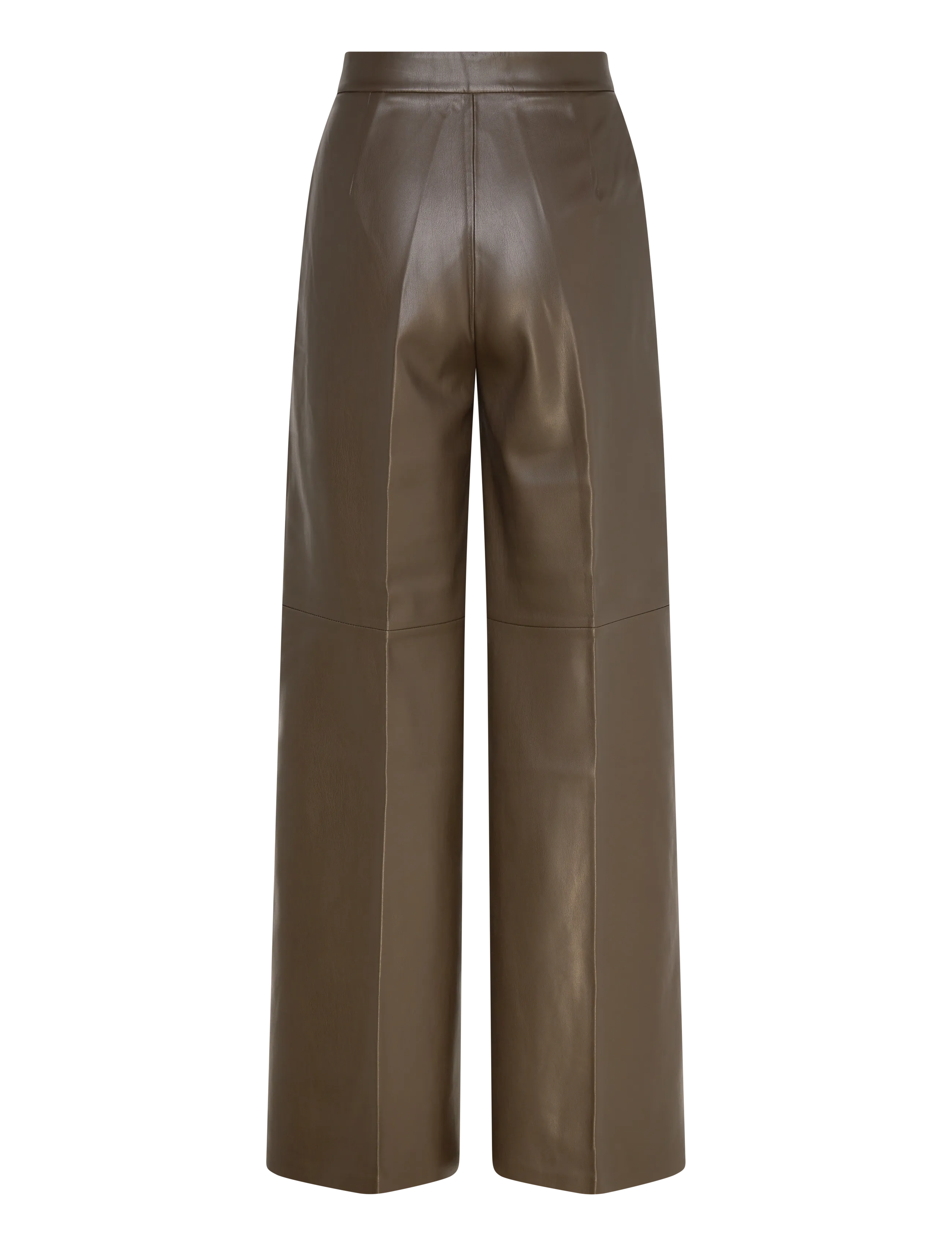 Mango - Wide leg faux-leather trousers - festkläder till outletpriser - beige - khaki - 2