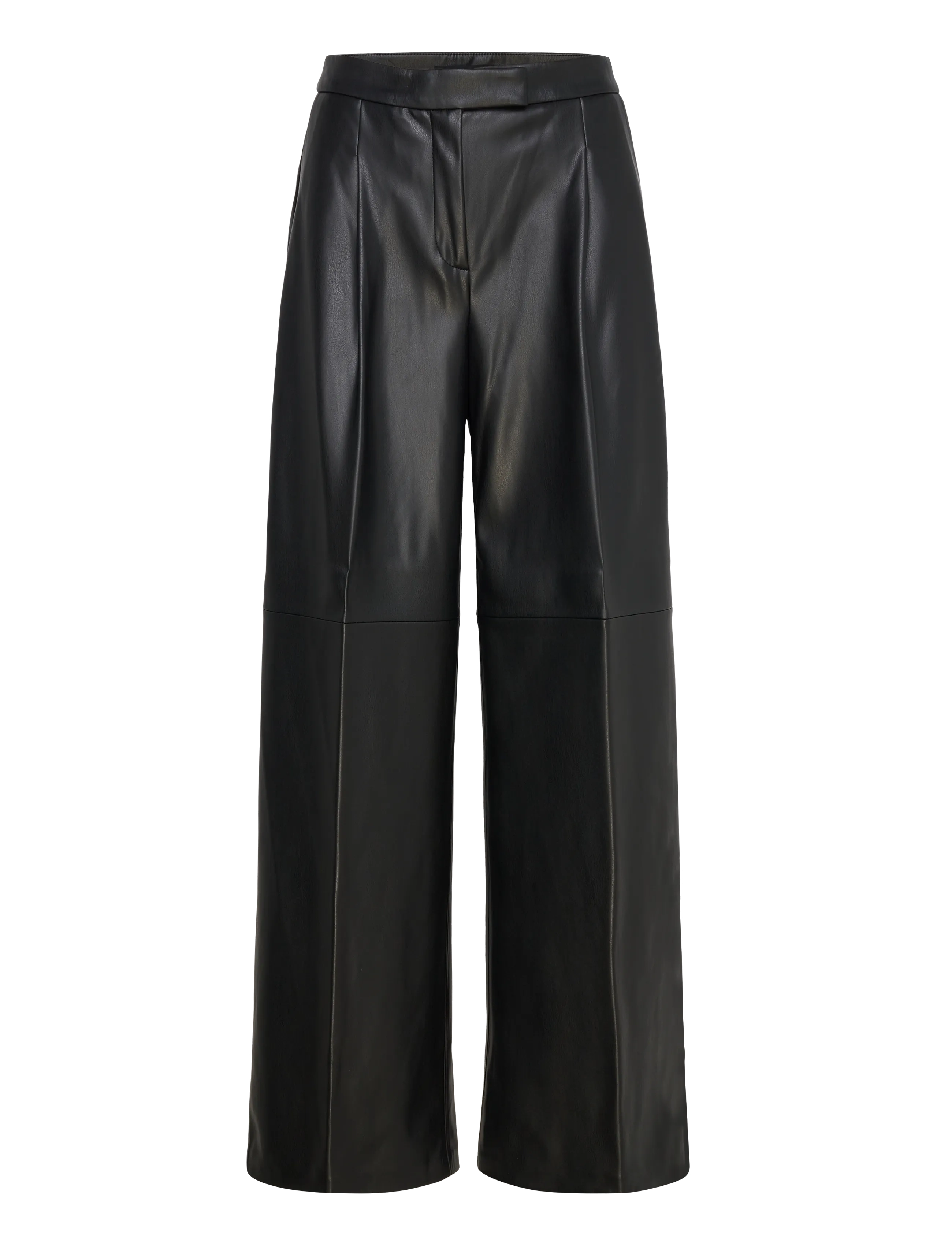 MANGO Wide Bein Faux-Leder Hosen Schwarz - 36 - Damen
