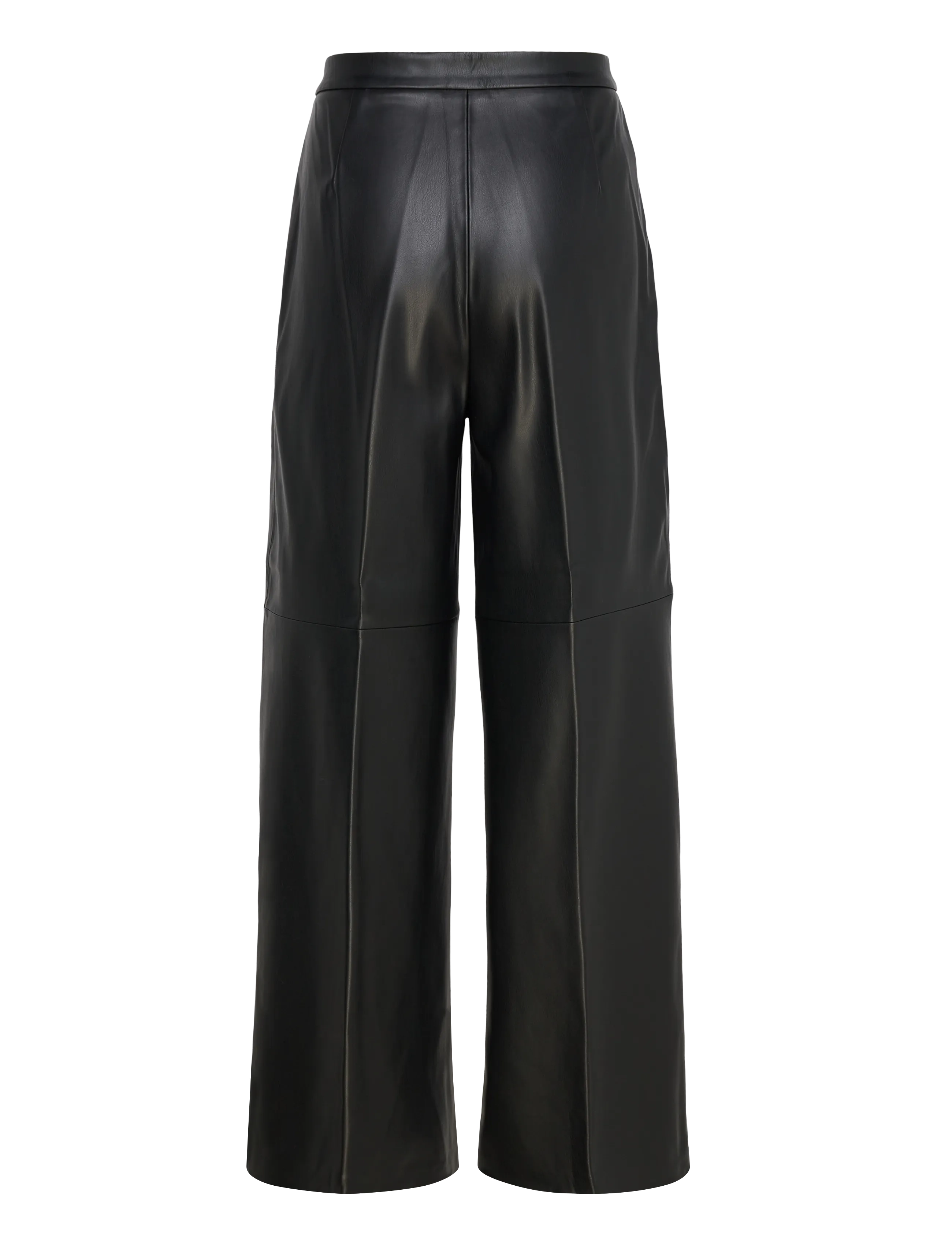 Mango - Wide leg faux-leather trousers - bukser med brede ben - black - 2