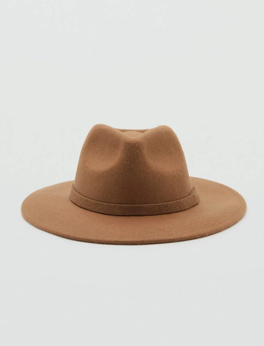Mango - 100% wool hat - hatte - medium brown - 0