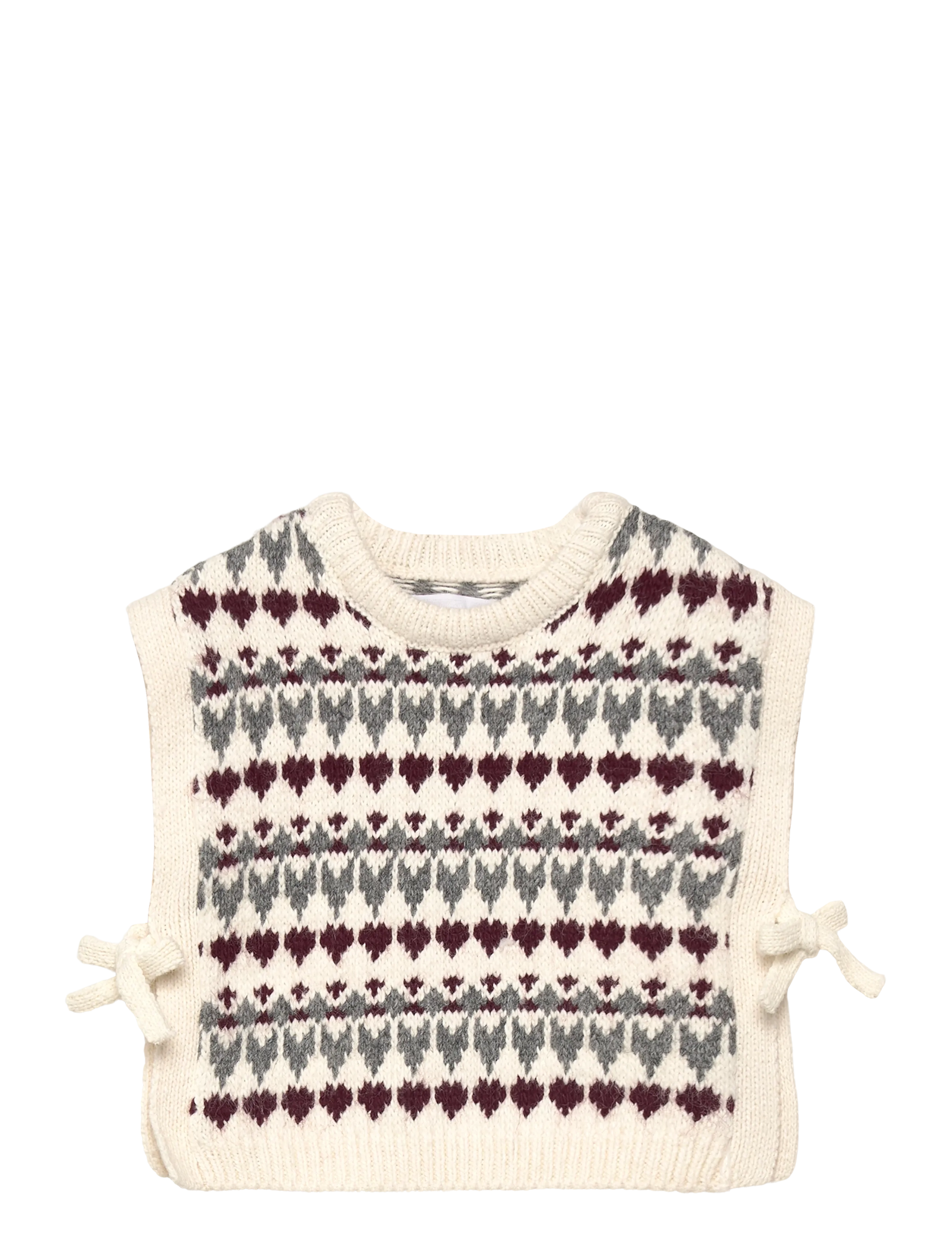 Mango Knitted waistcoat with heart pattern - Kampagne - NATURAL WHITE / cream