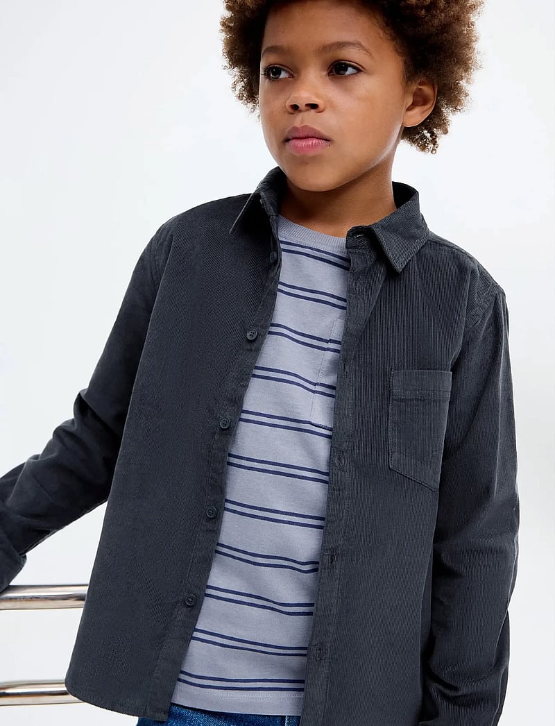 Mango - Regular-fit corduroy shirt - långärmade skjortor - navy - 0