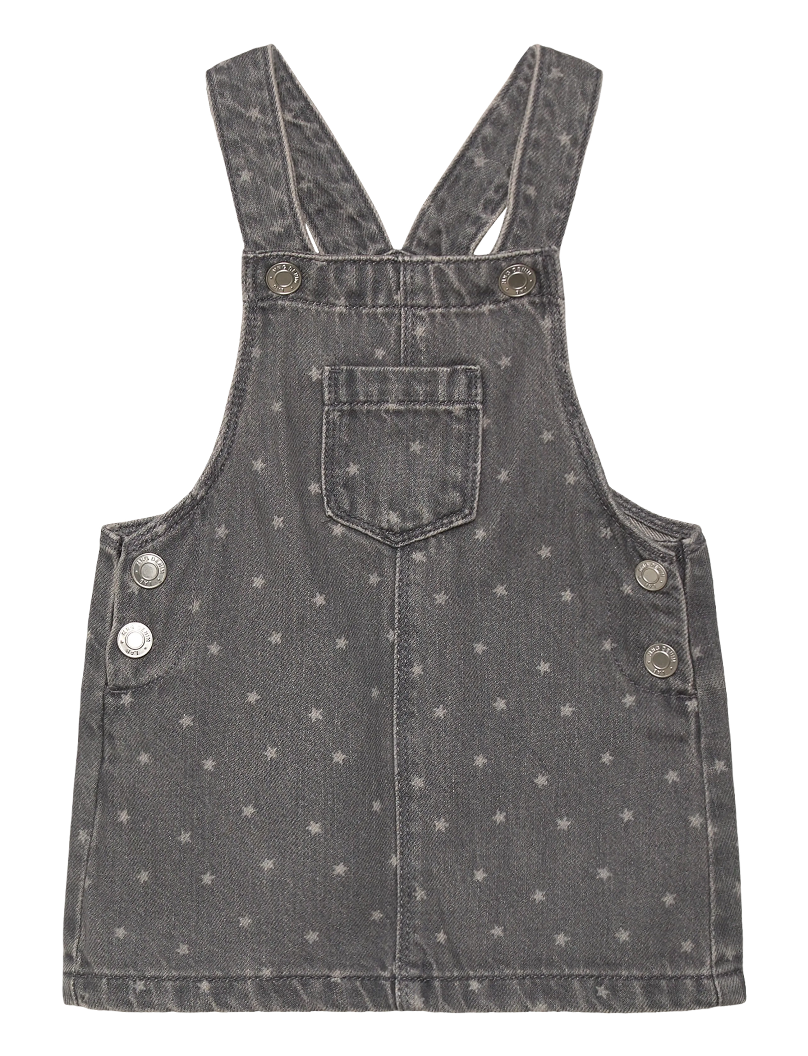 Denim pinafore with stars - OPEN GREY