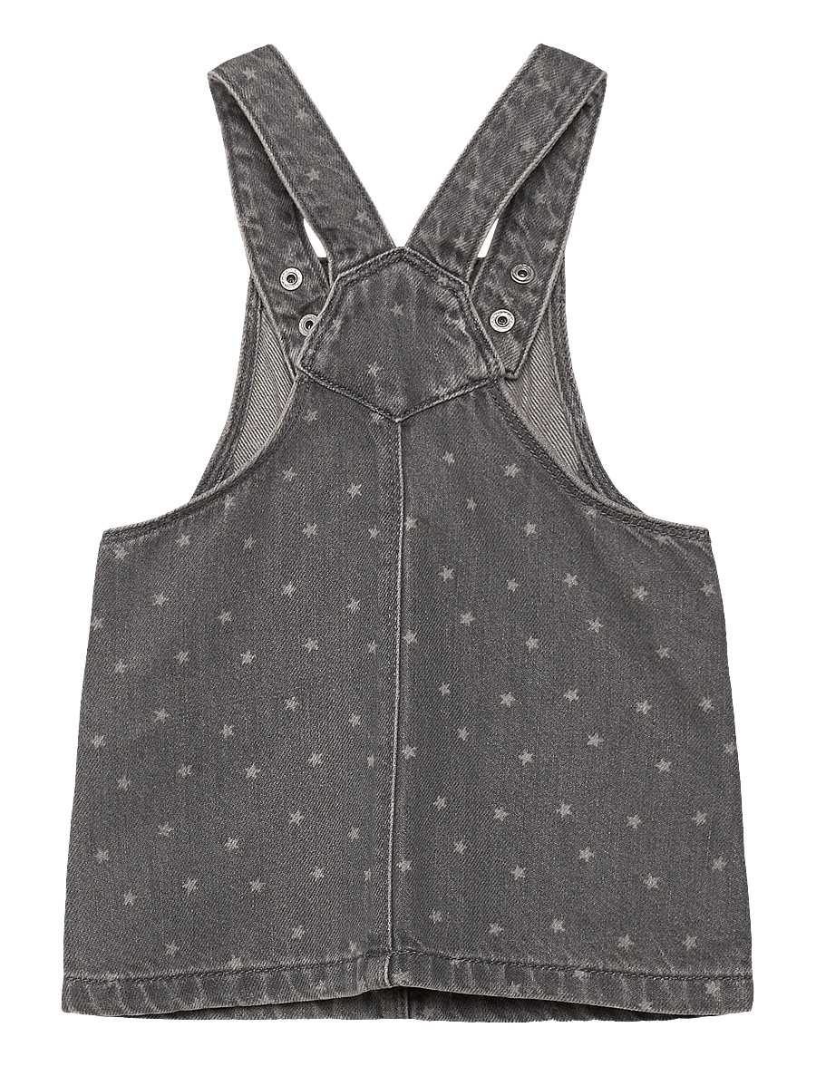 Mango - Denim pinafore with stars - hängselklänningar - open grey - 1