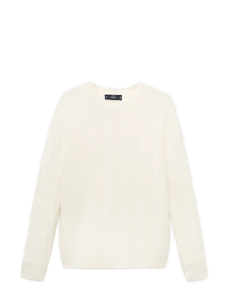 Mango - 100% wool braided sweater - rundhals - light beige - 1