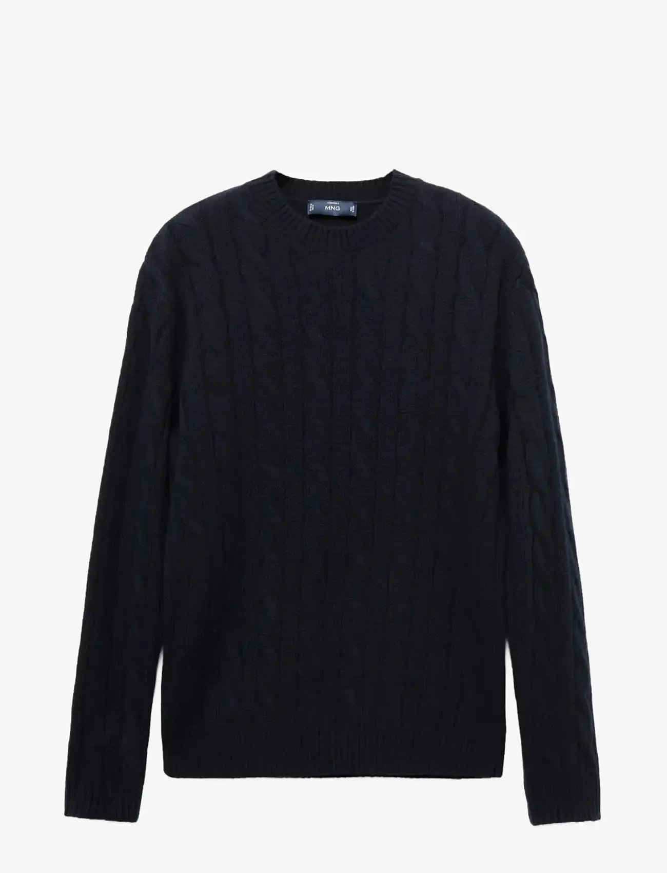 Mango - 100% wool braided sweater - trøjer - navy - 1