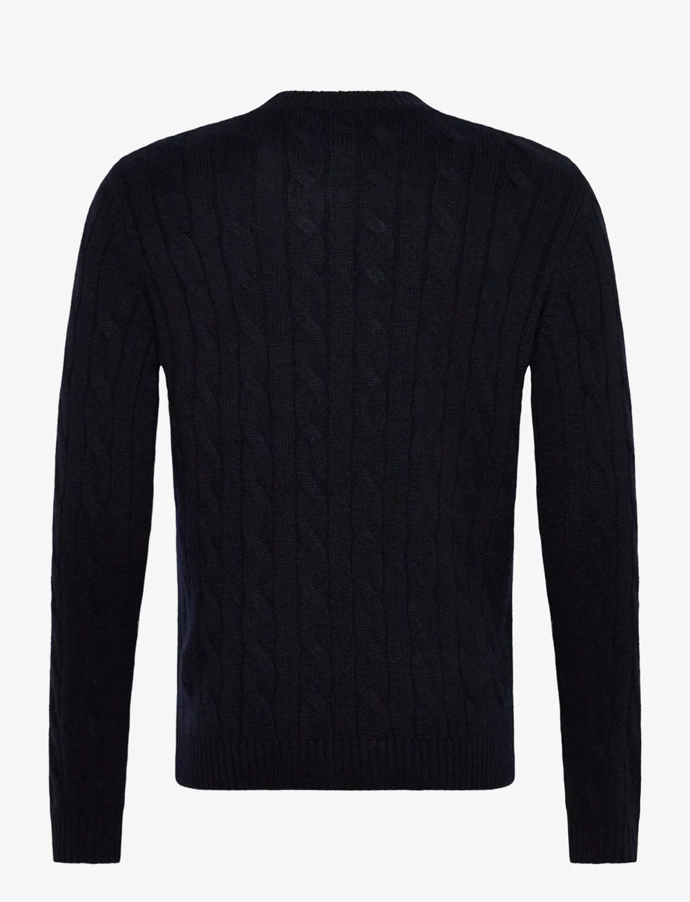 Mango - 100% wool braided sweater - rund hals - navy - 2