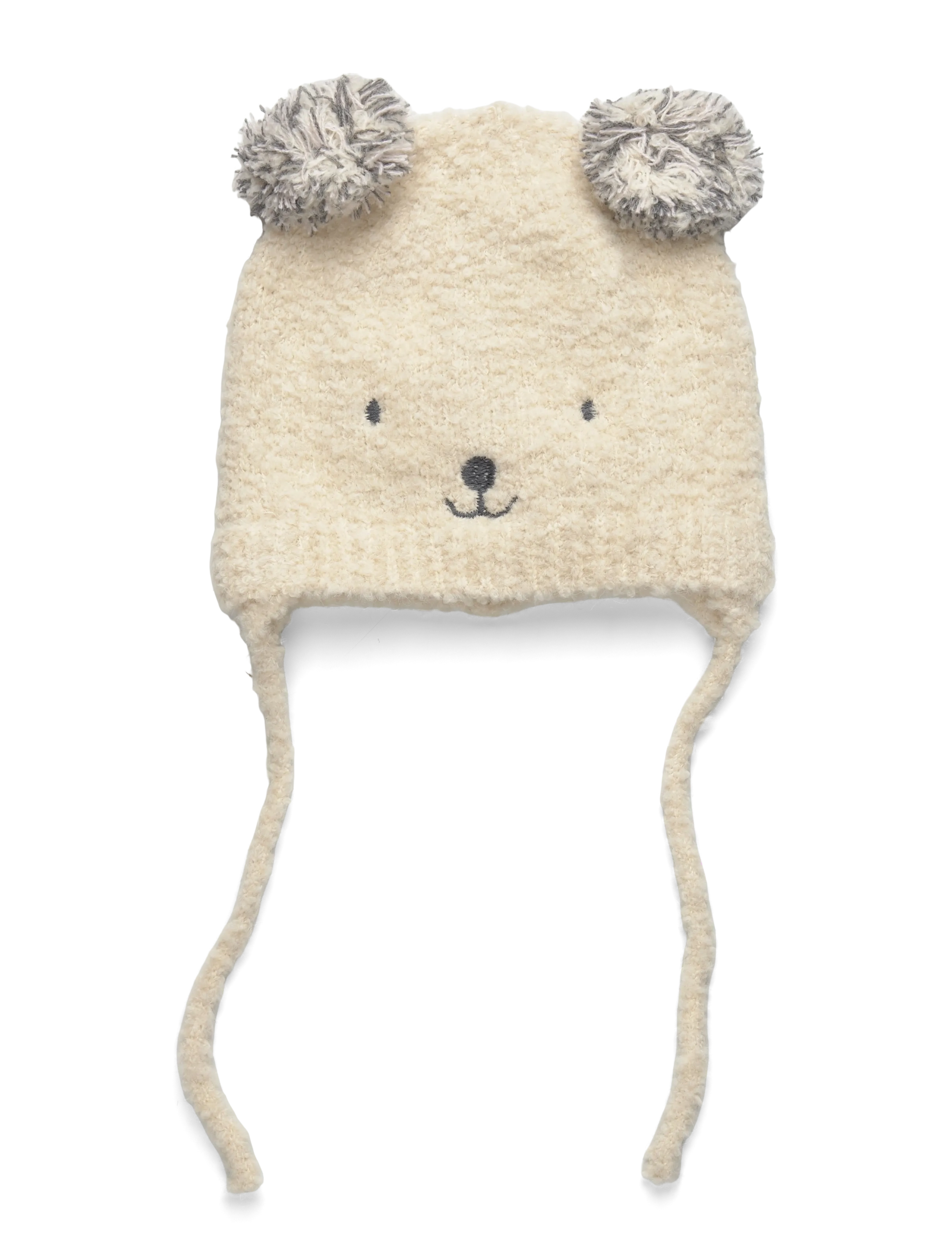 Mango Bear Knitted Hat, 3-5, Hats, Creme - Winter Kinder