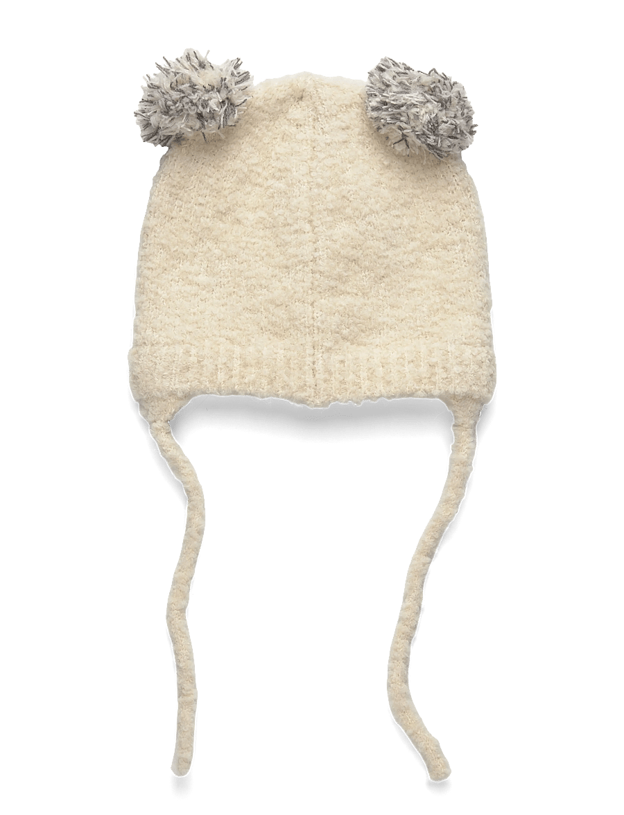 Mango - Bear knitted hat - vinterhuer - light beige - 1