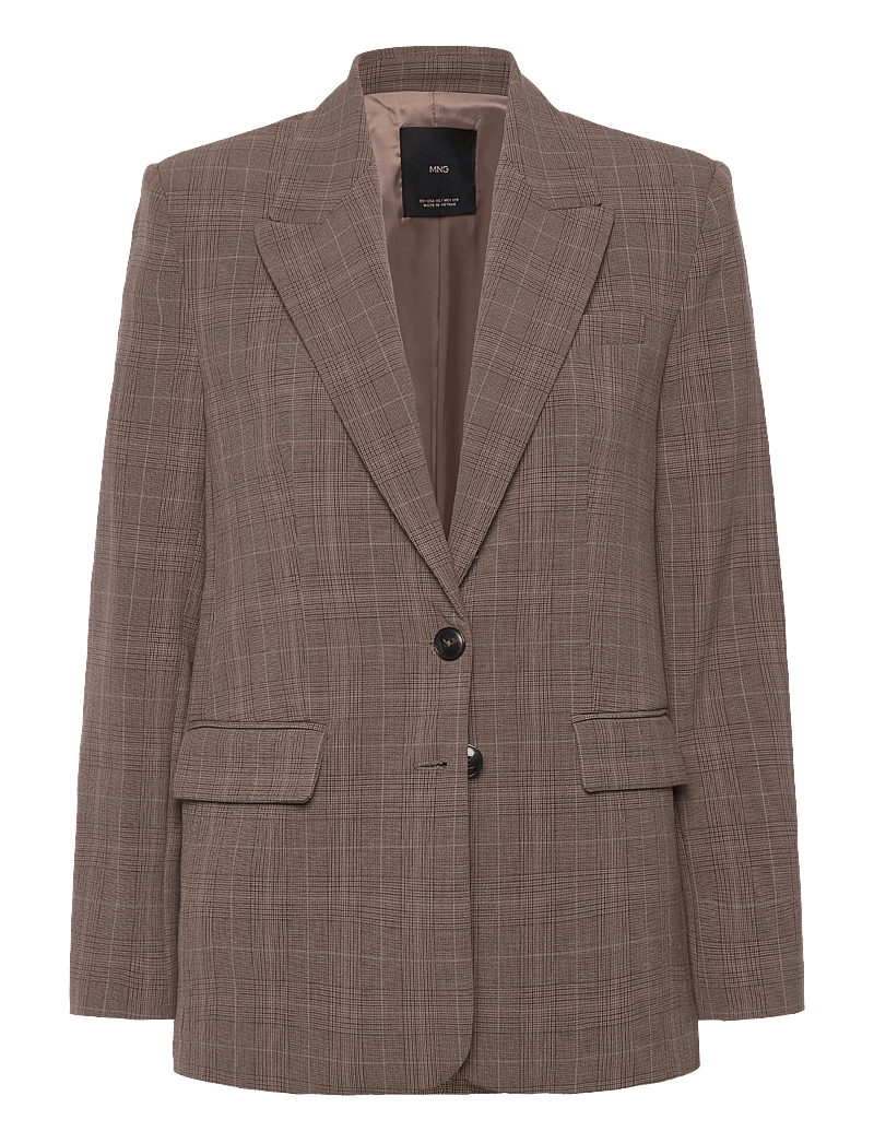 Mango - Check suit jacket - enkelknäppta kavajer - medium brown - 1