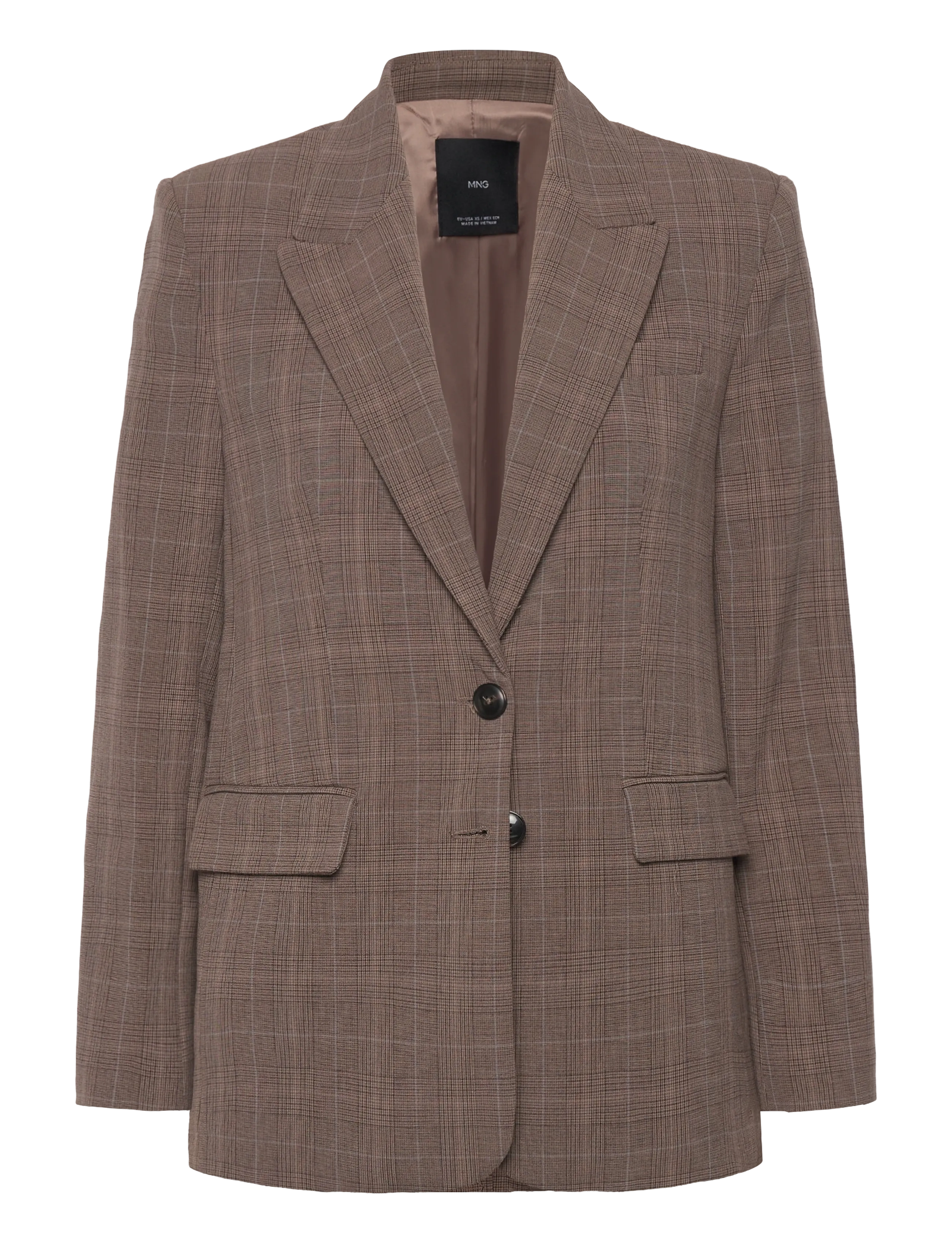 Mango Check suit jacket - Transitional Layering - MEDIUM BROWN / brown
