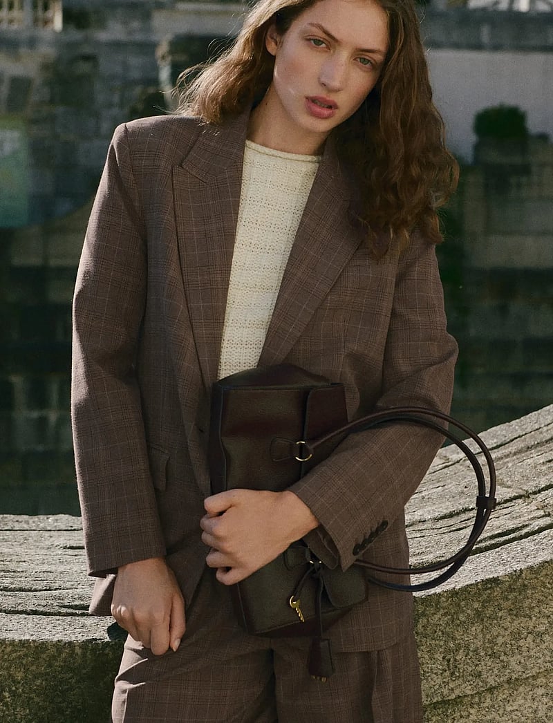 Mango - Check suit jacket - enkelknäppta kavajer - medium brown - 0