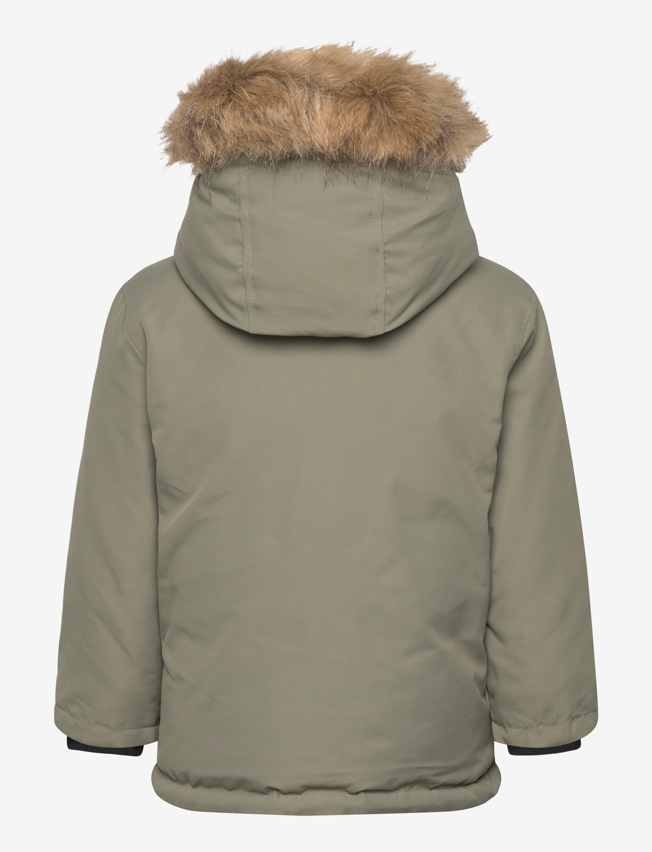 Mango - Anorak with shearling-effect hood - overtøj - green - 1