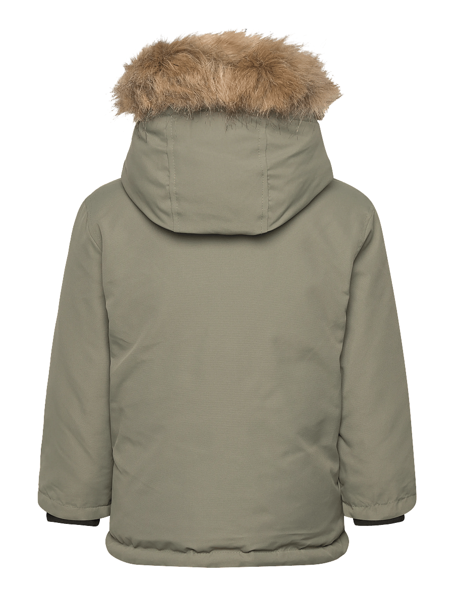 Mango - Anorak with shearling-effect hood - anorakker - green - 1