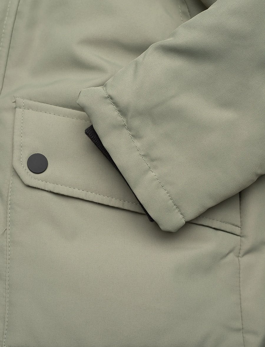 Mango - Anorak with shearling-effect hood - anorakker - green - 3