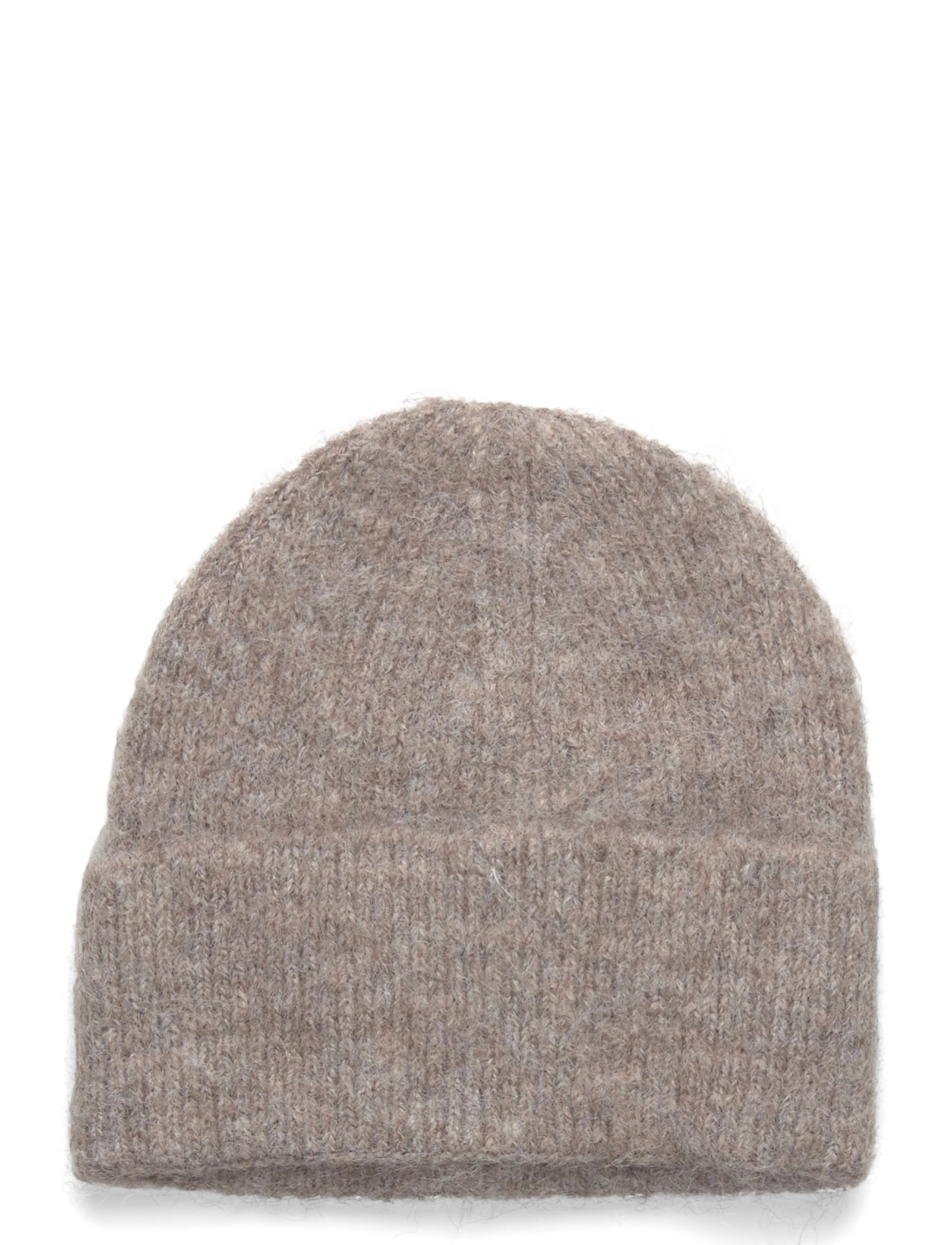 Rib-knit cap - MEDIUM BROWN