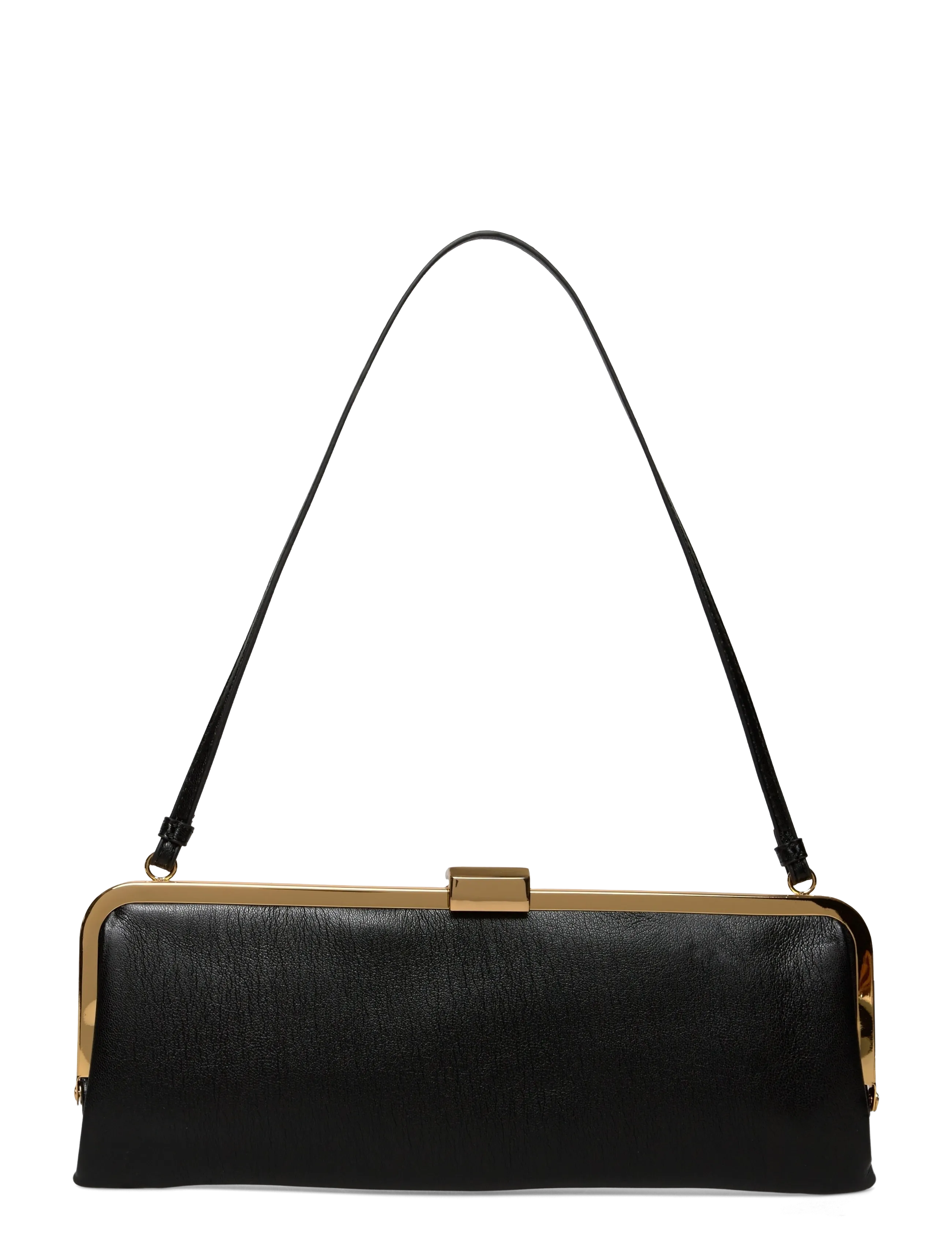 Mango Metallic clutch handbag - Julegave - BLACK / black