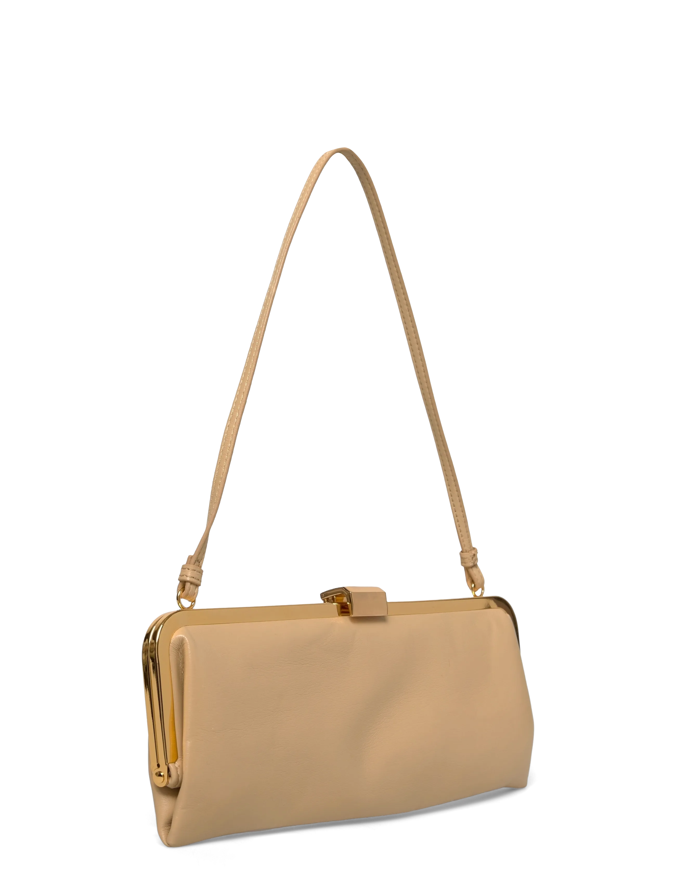 Mango - Metallic clutch handbag - festmode zu outlet-preisen - yellow - 3